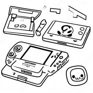 Halaman Mewarnai Nintendo Switch Dengan Perpustakaan Game Berwarna 72417-16182