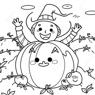 Halaman Mewarnai Kebun Labu Bahagia 72468 16217