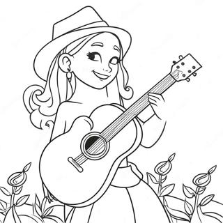 Halaman Mewarnai Rose Bermain Gitar 72546 16281