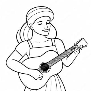 Halaman Mewarnai Rose Bermain Gitar 72546 16283