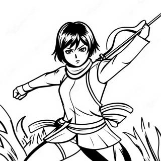 Halaman Mewarnai Mikasa Ackerman Dalam Pertempuran 72596-16316