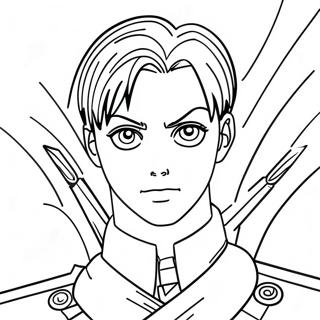 Halaman Mewarnai Levi Ackerman Dengan Pedang 72597-16319