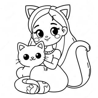 Halaman Mewarnai Ariana Grande Imut Dengan Kucing 72620-16331