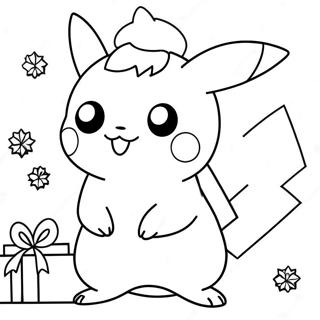 Pikachu Natal Halaman Mewarnai