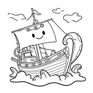 Halaman Mewarnai Kraken Remaja Petualang Menjelajahi Kapal Tenggelam 72752-16437