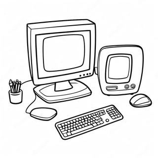 Halaman Mewarnai Setup Komputer Desktop Berwarna Warni 72778-16458