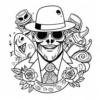 Halaman Mewarnai Gaya Tato Gangsta Vintage 72935 16583