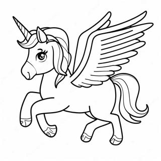 Halaman Mewarnai Alicorn Ajaib Yang Terbang 73111-16709