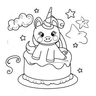 Halaman Mewarnai Kue Unicorn Fantastis 73397-16943