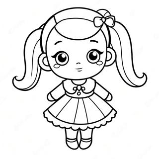 Halaman Mewarnai Gadis Kawaii Dalam Gaun 73471 16993