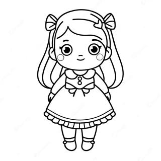 Halaman Mewarnai Gadis Kawaii Dalam Gaun 73471 16995