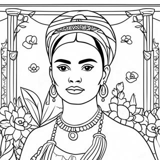 Frida Kahlo Halaman Mewarnai