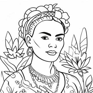 Halaman Mewarnai Frida Kahlo 73622-17106