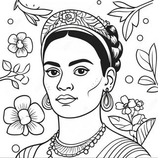 Halaman Mewarnai Frida Kahlo 73622-17107