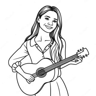 Halaman Mewarnai Olivia Rodrigo Dengan Gitar 73702 17173