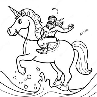 Halaman Mewarnai Poseidon Menunggang Kuda Laut 73756 17221