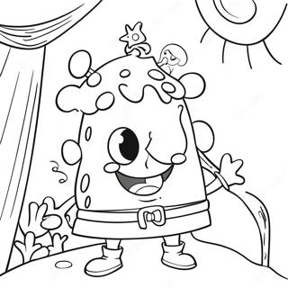 Halaman Mewarnai Spongebob Menghias Pohon 73934-17356