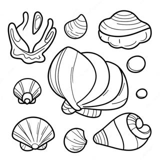 Halaman Mewarnai Kerang Laut Yang Realistis 74141-17521