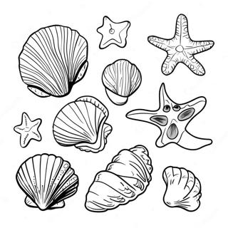 Halaman Mewarnai Kerang Laut Yang Realistis 74141-17522