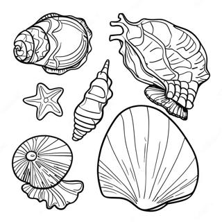 Halaman Mewarnai Kerang Laut Yang Realistis 74141-17523
