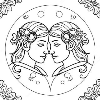 Halaman Mewarnai Zodiak Gemini 74243-17597
