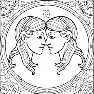 Halaman Mewarnai Zodiak Gemini 74243-17600