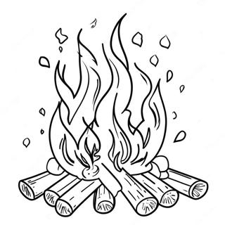 Halaman Mewarnai Api Unggun Yang Cerah 74600-17883