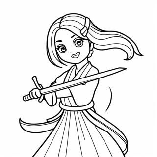 Halaman Mewarnai Nezuko Memegang Pedang 7463-1987