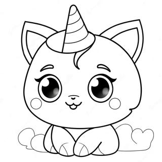 Halaman Mewarnai Kucing Unicorn Halaman Mewarnai