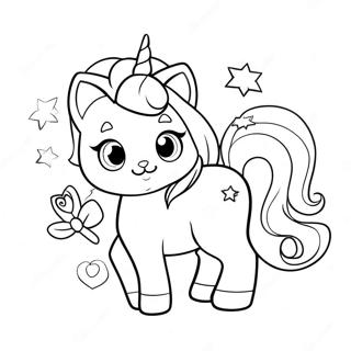 Halaman Mewarnai Kucing Unicorn Yang Ajaib Halaman Mewarnai