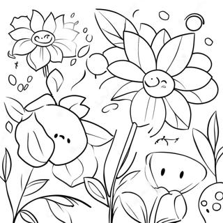 Halaman Mewarnai Taman Bunga Biru Yang Cerah 74883 18101