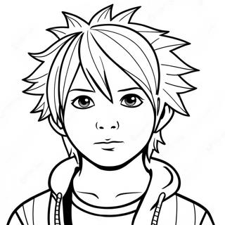 Halaman Mewarnai Anak Emo Dengan Rambut Berduri 75011-18197