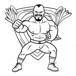 Halaman Mewarnai Gerakan Tanda Tangan Superstar Wwe 75139-18293