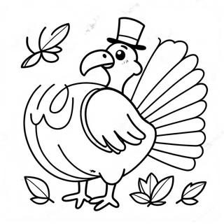 Halaman Mewarnai Kalkun Thanksgiving Yang Ceria 75165-18314