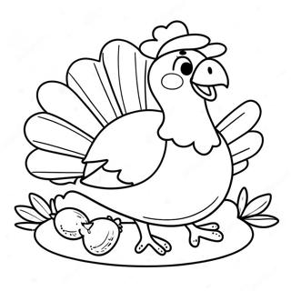 Halaman Mewarnai Kalkun Thanksgiving Yang Ceria 75165-18315