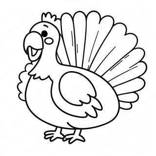 Halaman Mewarnai Kalkun Thanksgiving Yang Ceria 75165-18316