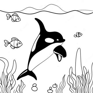 Halaman Mewarnai Orca Lucu Berenang 75756 18772