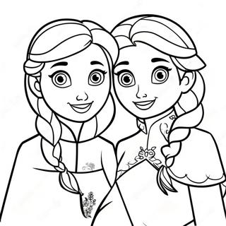 Halaman Mewarnai Petualangan Musim Dingin Elsa Dan Anna 76067-19018