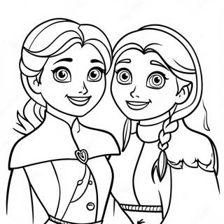 Halaman Mewarnai Petualangan Musim Dingin Elsa Dan Anna 76067-19020