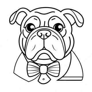 Halaman Mewarnai Bulldog Dengan Dasi 76093-19040