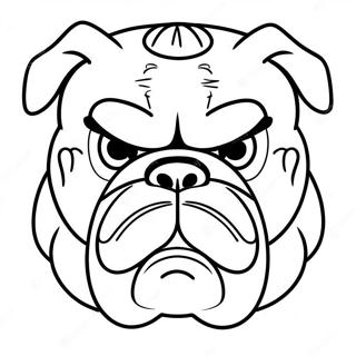 Halaman Mewarnai Wajah Bulldog Yang Marah 76094-19043