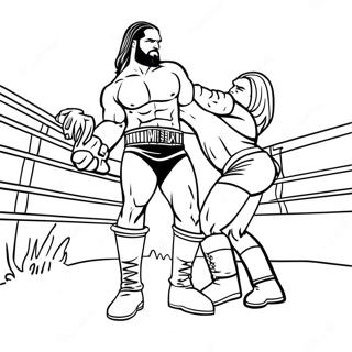 Halaman Mewarnai Pertarungan Epik Wwe 76144-19077