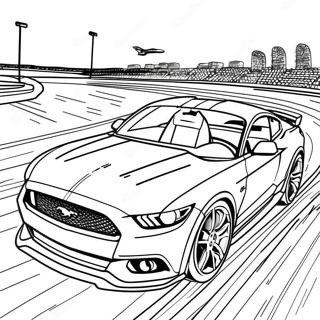 Halaman Mewarnai Mustang Gt Balapan Di Trek 76398 19280
