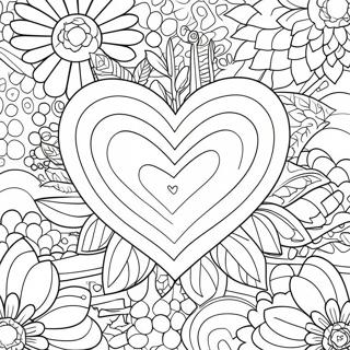 Halaman Mewarnai Taman Mawar Hati Yang Berwarna Warni 76627-19459