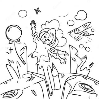 Halaman Mewarnai Desain Estetika Grunge Retro 76678-19495