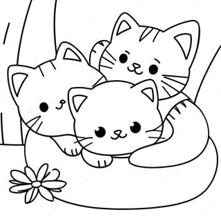 Halaman Mewarnai Anak Kucing Mengantuk Yang Menggemaskan 77010-19733