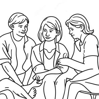 Halaman Mewarnai Teman Yang Mendukung Dalam Pemulihan Kecanduan 77036-19758