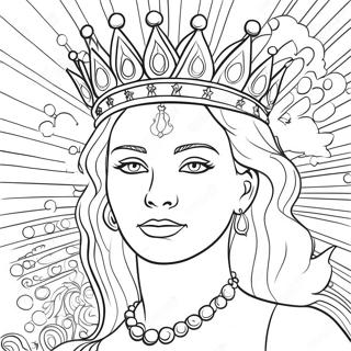 Halaman Mewarnai Ratu Megah Dengan Mahkota 77189-19874