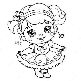 Halaman Mewarnai Fancy Nancy Dengan Gaun Berkilau 77240-19911