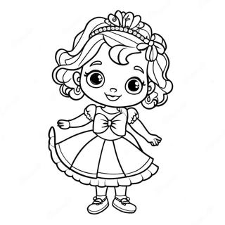 Halaman Mewarnai Fancy Nancy Dengan Gaun Berkilau 77240-19912